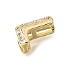 Brass Micro Pave Clear Cubic Zirconia Initial Spacer Bars KK-E802-34G-L-2