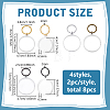 8Pcs 4 Styles Commemorative Coin Acrylic Photo Frame Keychains KEYC-FG0001-30-2