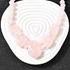 Natural Rose Quartz Faceted Bib Graduated Beaded Necklaces for Women NJEW-B128-01M-1