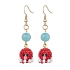 Handmade Glass Seed Beads Octopus Dangle Earrings EJEW-MZ00278-01-1