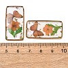 Brass & Transparent Epoxy Resin & Dried Flower Pendants RESI-G133-01G-4