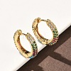Brass Micro Pave Cubic Zirconia Hoop Earrings EJEW-C181-13G-3