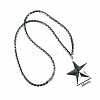 Vintage Synthetic Non-magnetic Hematite Pendant Column Beaded Necklaces IV0667-3-1