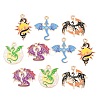 10Pcs Alloy Enamel Pendants ENAM-P268-01G-1