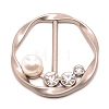 Flat Round Alloy Resin Imitation Pearl Slide Buckles JEWB-TAC0003-02A-1