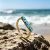 Bohemian Zinc Alloy with Turquoise Finger Rings for Women NU1994-1-1
