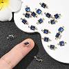 SHEGRACE Brass Pave Cubic Zirconia Square Connector Charms XGRQ2O860-440C-G-5