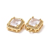 Octagon Rectangle Brass Micro Pave Cubic Zirconia Charms KK-G435-28G-02-3
