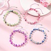 Adjustable Drawbench & Baking Paint Glass Round Braided Bead Bracelets for Women Men BJEW-JB13587-1