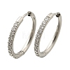 304 Stainless Steel Micro Pave Clear Cubic Zirconia Huggie Hoop Earrings EJEW-C096-01H-P01-2