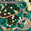 250Pcs 5  Colors Spray Painted Round Natural Schima Wood Beads WOOD-PA0001-73C-7