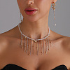 Alloy Bird Pendant Alloy Chain Tassel Glass Beaded Bib Necklaces for Women WG4F352-01-2