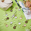 DIY Round Alloy Pendant Making Kits KEYC-FG00005-4