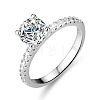 Rhodium Plated 925 Sterling Silver Moissanite Finger Rings WG6D295-61-4