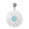 Synthetic Turquoise Big Pendants PALLOY-G124-01AS-2