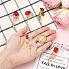 5Pcs 5 Styles Rose Flower Alloy Resin Lapel Pin Brooches for Backpack Clothes JEWB-CJ0003-53-4