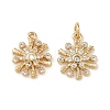 Christmas Brass Micro Pave Cubic Zirconia Charms KK-L255-18G-05-1