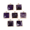Natural Amethyst Faceted Pendants G-T139-95C-1