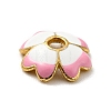 4-Petal Alloy Enamel Bead Caps LS-FIND-G029-06G-01-3