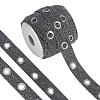 15 Yards Glitter Polyester Ribbon with Stainless Steel Eyelets OCOR-BC0009-66A-1