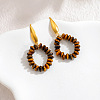 Natural Tiger Eye Bead Dangle Stud Earrings WGF593F-03-1