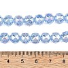 Electroplate Transparent Glass Beads Strands GLAA-H040-01C-4