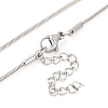 201 Stainless Steel Round Snake Chain Necklaces for Women NJEW-G140-06B-P-1-3