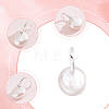 1Pc Natural Pearl Flat Round Pendants STER-BBC0009-63-6