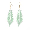 Japanese Seed Braided Feather Dangle Earrings EJEW-MZ00001-4