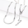 Anti-Tarnish 3mm Stainless Steel Flat Snake Chain Necklaces for Men Women NJEW-G160-03P-1