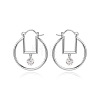 Brass & Clear Cubic Zirconia Hoop Earrings FS-WG3D18D-01-1