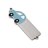 304 Stainless Steel Light Sky Blue Enamel Vehicle Connector Charms STAS-P377-13P-C-2