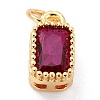 Real 18K Gold Plated Brass Inlaid Cubic Zirconia Charms ZIRC-L100-075G-04-2