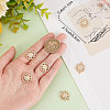 8Pcs Brass Micro Pave Clear Cubic Zirconia Connector Charms ZIRC-BBC0001-48-3