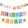 Gorgecraft 2 Sets 2 Styles Welcome Come Back & School Supplies Paper Banners DIY-GF0008-73-1