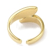 Leaf 304 Stainless Steel Rhinestone Cuff Ring for Women RJEW-C099-03G-02-3