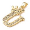 Rack Plating Brass Micro Pave Cubic Zirconia Pendants KK-D535-01U-RS-2