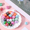 50Pcs UV Plating Rainbow Iridescent Acrylic Beads PACR-FP0001-05-1