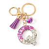 Alloy Resin Heart Keychains KEYC-TADJ0002-01G-Q-2