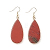 Natural Red Jasper Teardrop Dangle Earrings EJEW-G331-01G-04-2