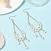 Shell Pearl Beads Dangle Earrings EJEW-JE07453-1