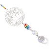 Glass Beads & 201 Stainless Steel Hanging Suncatchers HJEW-JM04762-02-4