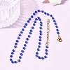 304 Stainless Steel with Glass Faceted Rondelle Bead Handmade Link Chain Birth Stone Necklaces for Women NJEW-G195-01G-11-1