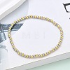 Brass Round Beaded Stretch Bracelets for Men Women BJEW-B148-05A-PG-1