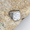 304 Stainless Steel with Natural Howlite Finger Rings FS-WG67565-65-1