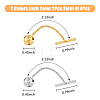 4Pcs 2 Colors Men's Brass Tie Tack Clutch with Chain KK-FH0007-42-2