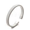 304 Stainless Steel Flat Snake Chains Shape Open Cuff Bangle for Women BJEW-C0033-05P-1