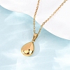 304 Stainless Steel Teardrop Pendant Cable Chain Necklaces for Men Women NJEW-K308-02B-G-3