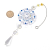 Glass Beaded Flower Hanging Ornaments HJEW-TA00187-3