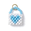 Glass Seed Beaded Handbag Pendants PALLOY-MZ01217-2